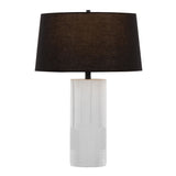 Petra - 26" Polyresin Table Lamp (Set of 2) - Cream Polyresin And Black Metal With Black Linen Shade