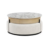 Rounded Storage Coffee Table With 3 Stools