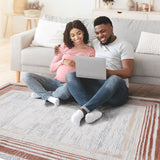 Marfi - 6' X 9' Bordered Area Rug - Brown / Ivory