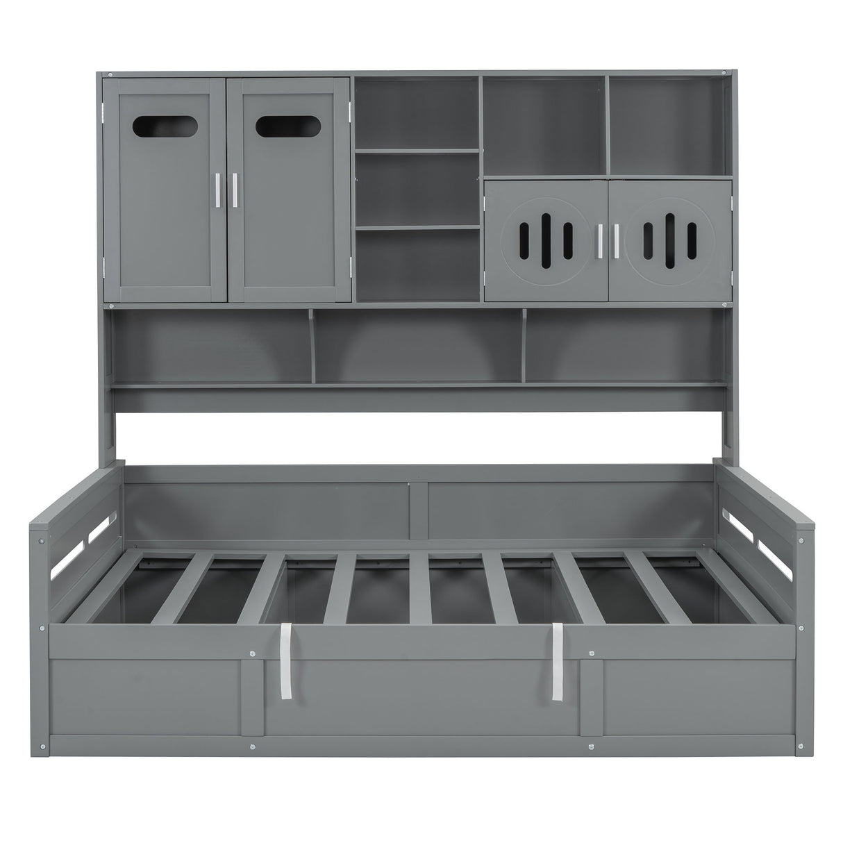 Daybed With All-In-One Cabinet And Shelf