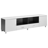 2 Drawer TV With Pulls, Storage Furniture For Living Room - White