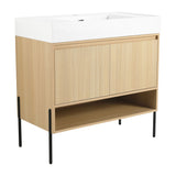 Modern Bathroom Vanity Combo With Single Resin Sink And Storage Cabinet