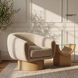 Avella - Interwoven Fabric Swivel Accent Chair - Light Brown Base