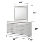 Glam - 6 Drawer Dresser & LED Lighting (Includes Dresser Only) - White