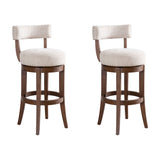 Mystic - Solid Wood Upholstered 30" Bar Height Swivel Barstool