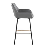 Daniella - 24" Fixed-Height Counter Stool (Set of 2) - Black Metal