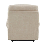 Nairi - Power Recliner With Lift & Heating & Massage - Ivory Leather Aire