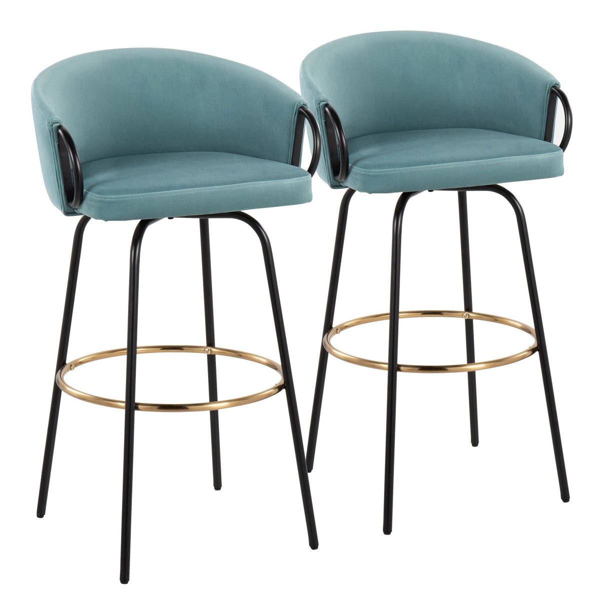 Claire - 30" Fixed-Height Barstool (Set of 2) - Black Base