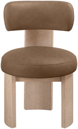 Atelier - Vegan Leather Upholstered Dining Chair (Set of 2) - Painted Natural Frame