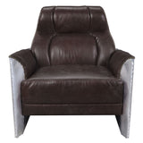 Brancaster - Accent Chair - Espresso Top Grain Leather & Aluminum