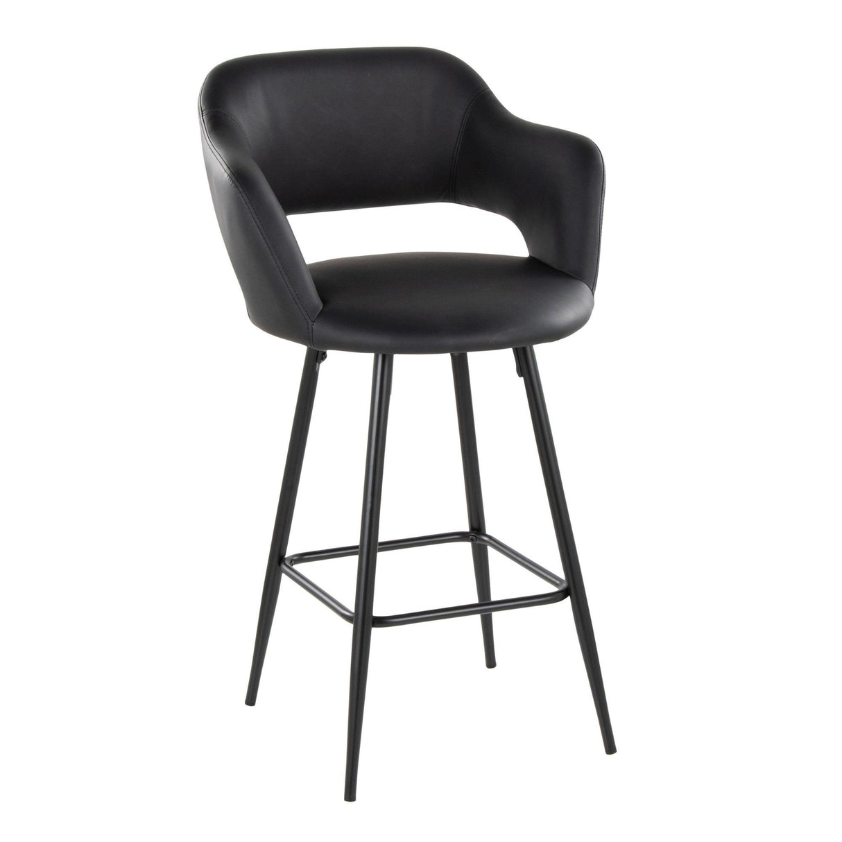 Margarite - 26" Fixed-Height Counter Stool - Black Metal (Set of 2)