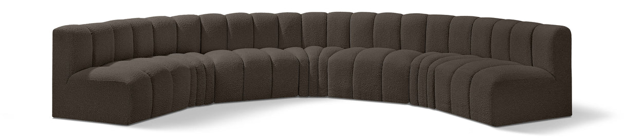 Arc - Boucle Fabric 7 Piece U-Shaped Modular Sofa