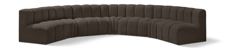Arc - Boucle Fabric 7 Piece U-Shaped Modular Sofa