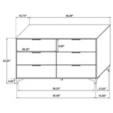 Lexie - 6 Drawer Rectangular Dresser - Black