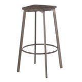 Clara - Industrial Square Barstool (Set of 2) - Wood-Pressed Grain Bamboo