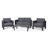 Acacia Wood Loveseat And Coffee Table Set With Cushions