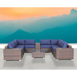 Modern Patio Rattan Sectional Set With Cushions