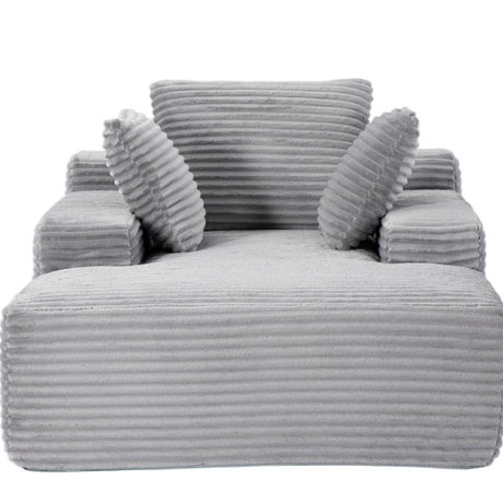 Oversized Chaise Lounge Chair Cozy Cloud Couch With 3 Throw Pillows And Wide Armrest