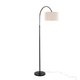 April - 72" Metal Floor Lamp - Oil Bronze With Natural Linen Shade