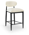 Riccio - Faux Leather Stool - Black Frame