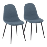 Pebble - Contemporary Chair (Set of 2) - Black Steel