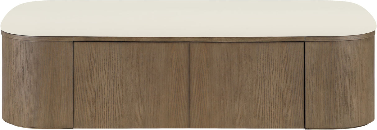 Velden - Upholstered Storage Bench With Stained Brown Base