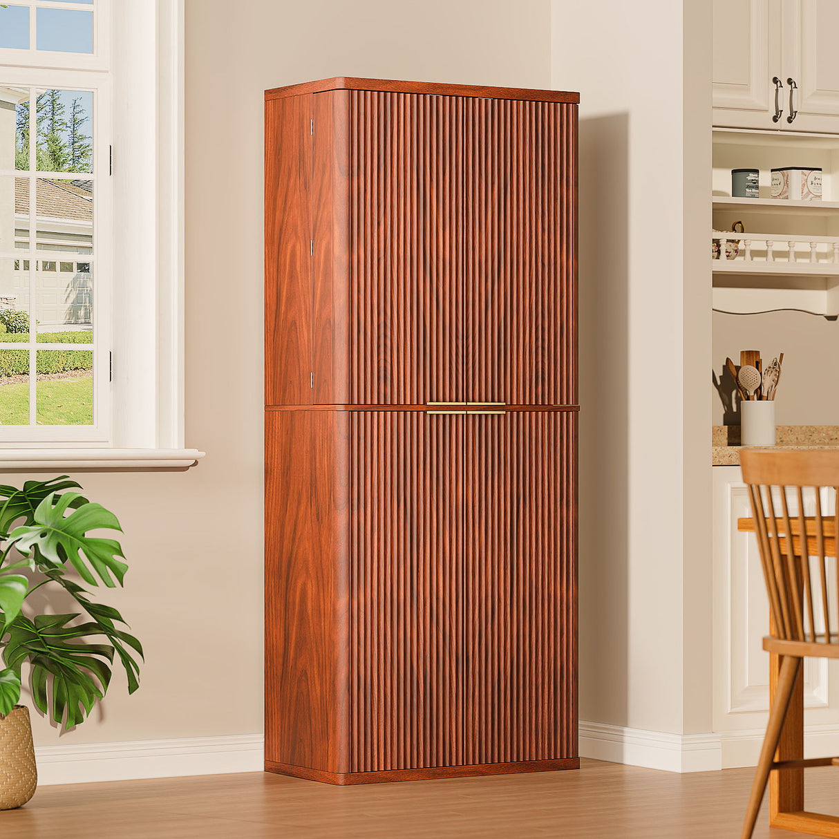 Kitchen Pantry Cabinet With 6 Doors