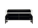 Noralie - 47" Bench With Storage - Mirrored & Faux Diamonds