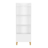 4 Tier Bookcase, Book Display With Safety Restraint, Storage Cabinet For Playroom - White
