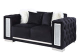 Trislar - Loveseat With 4 Pillows (Same 52526) - Black Velvet