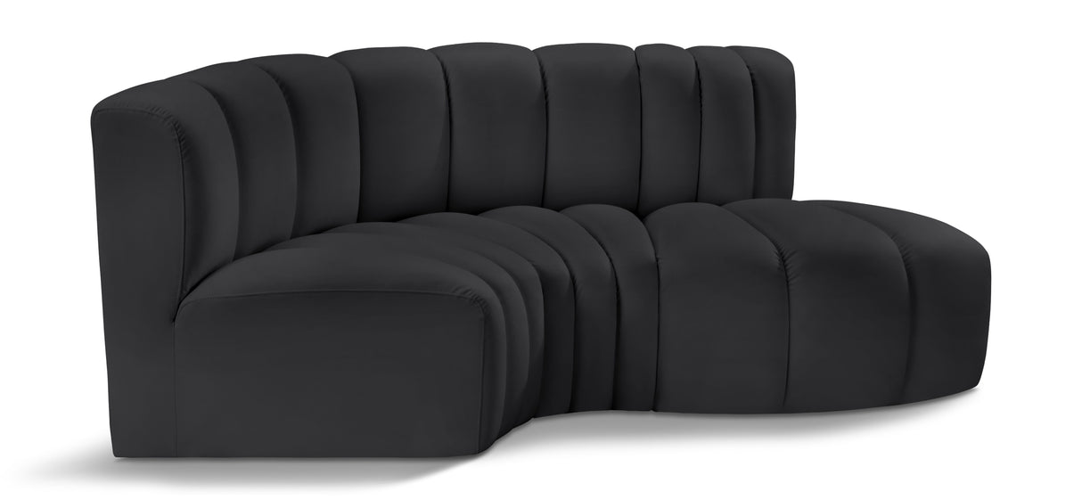 Arc - Faux Leather 3 Piece Modular L-Shaped Sofa