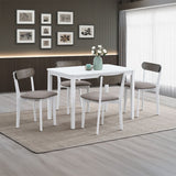 Fidelity - 5 Piece Dining Set - White & Gray