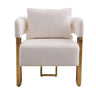 Modern Decorative Chair Teddy Fleece Upholstered And Metal Foot