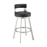 Lynof - Swivel Bar Stool - Brushed Stainless Steel Finish