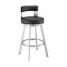 Lynof - Swivel Bar Stool - Brushed Stainless Steel Finish