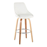 Diana - 30" Fixed-Height Barstool With Swivel And Round Chrome Metal Footrest (Set of 2) - Zebra Wood