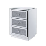 Noralie - 26" Accent Table - Mirrored, Faux Diamonds