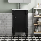 Bathroom Vanity With Sink, Storage Cabinet With Door, Drop In Sink, Compact Freestanding Design