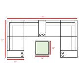 Modern Patio Rattan Sectional Set With Cushions