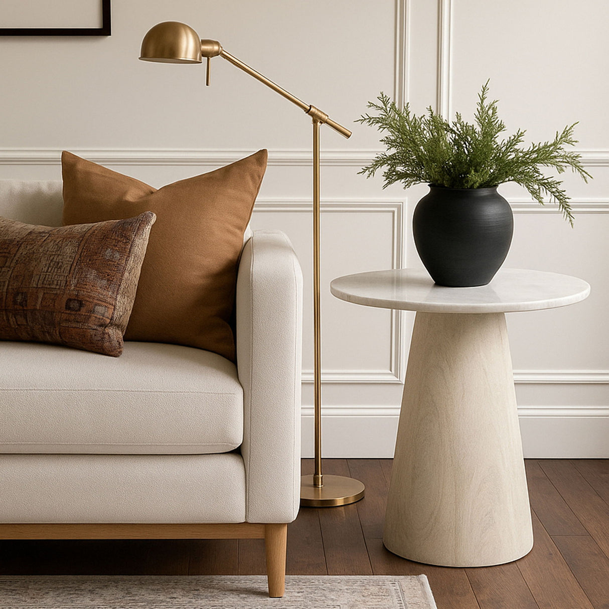 Liona - Marble And Mango Wood Table
