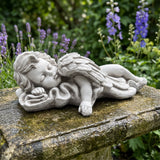 Lying Angel Statue Weatherproof Garden Decor - Gray