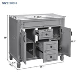 Bathroom Vanity With Top Sink, Basin On Cabinet With 2 Soft Closing Doors And 2 Drawers