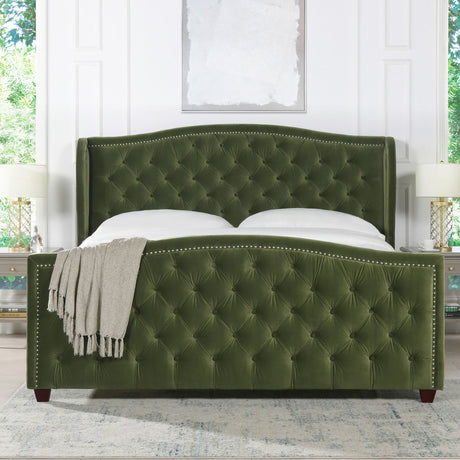 Marcella - Upholstered Shelter Headboard Bed Set