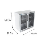 35 in. Two-Door Back Bar Refrigerator - 7.4 Cu Ft. BC-2DSW-SS