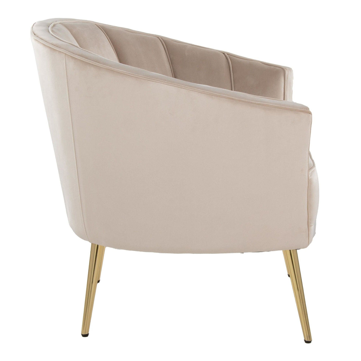 Tania - Contemporary/Glam Accent Chair - Gold Metal, Velvet
