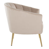 Tania - Contemporary/Glam Accent Chair - Gold Metal, Velvet