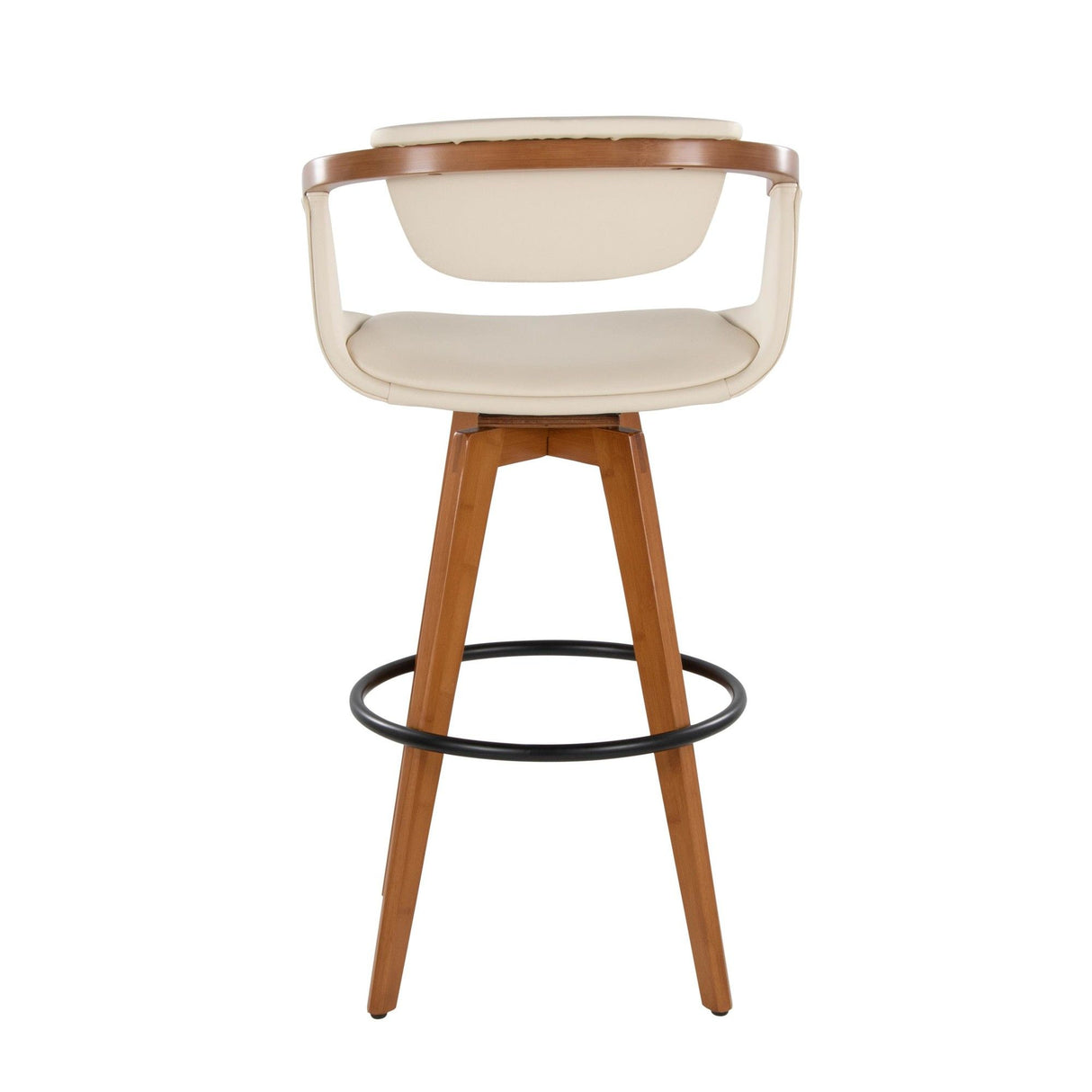 Oracle - 29" Fixed-Height Barstool With Swivel - Walnut Bamboo