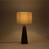 Juniper - Mango Wood Base And Linen Textured Fabric Shade Table Lamp
