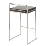 Fuji - 26" Stackable Counter Stool - Brushed Stainless Steel