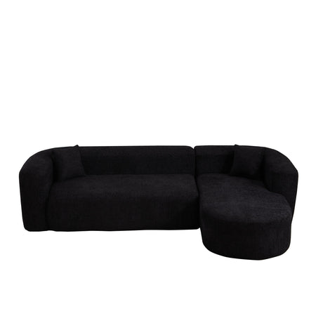L - Shape Boneless Cloud Couch With 2 Throw Pillows For Living Room